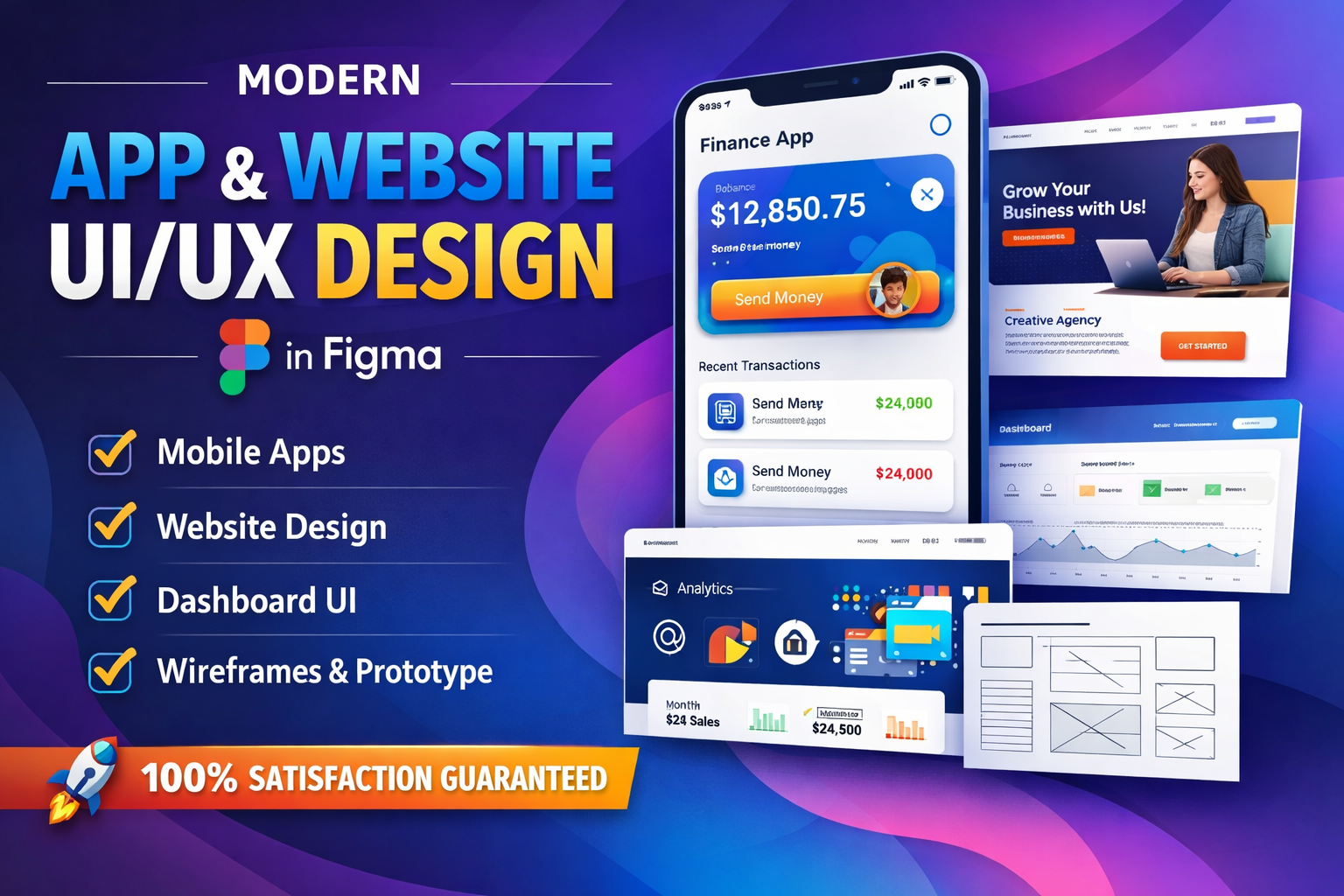 I will design user friendly website and mobile app UI UX