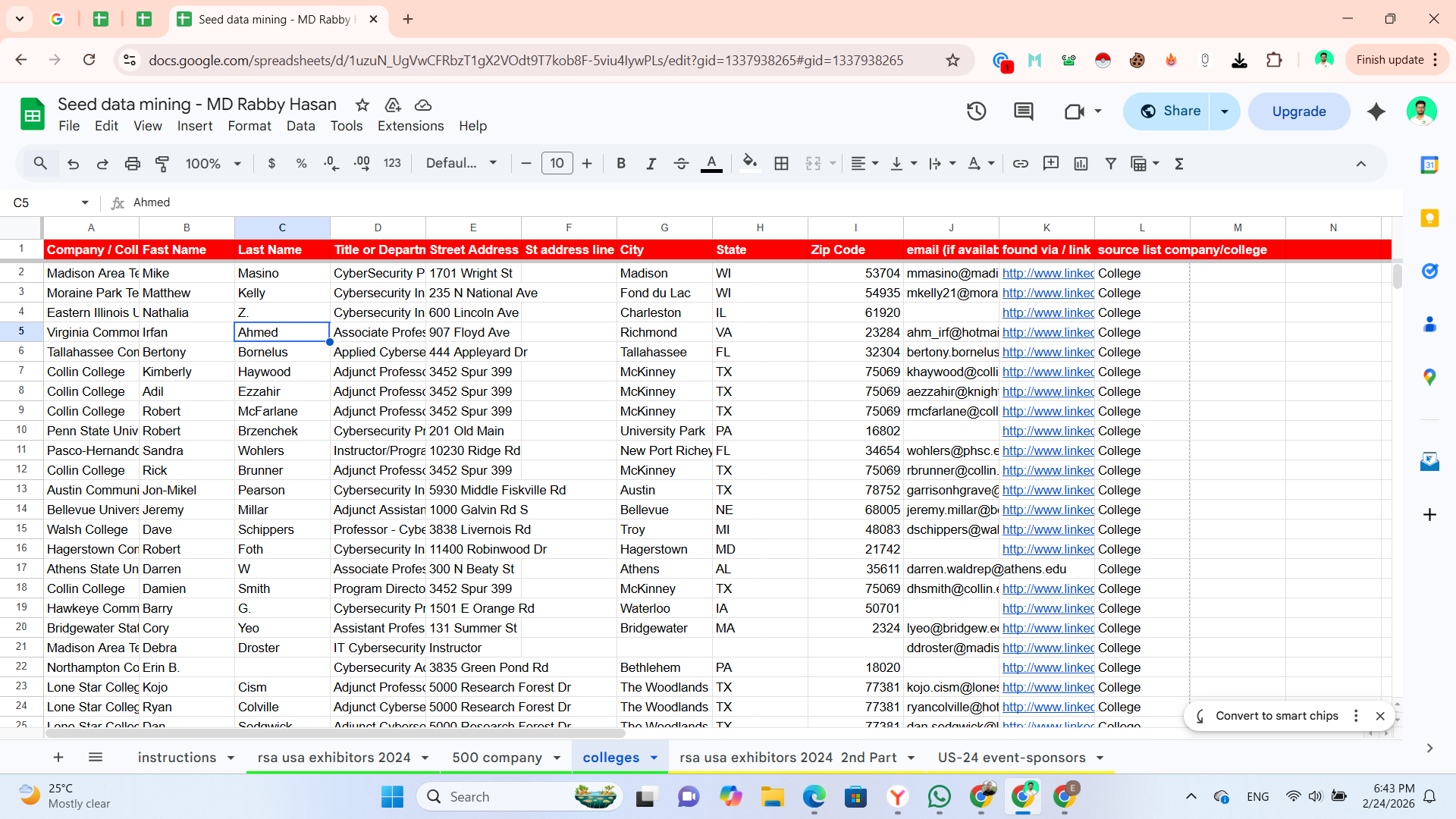 Website data mining and research